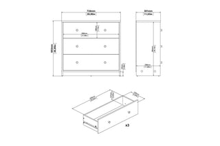 May Chest Of 3 Drawers In Jackson Hickory Oak