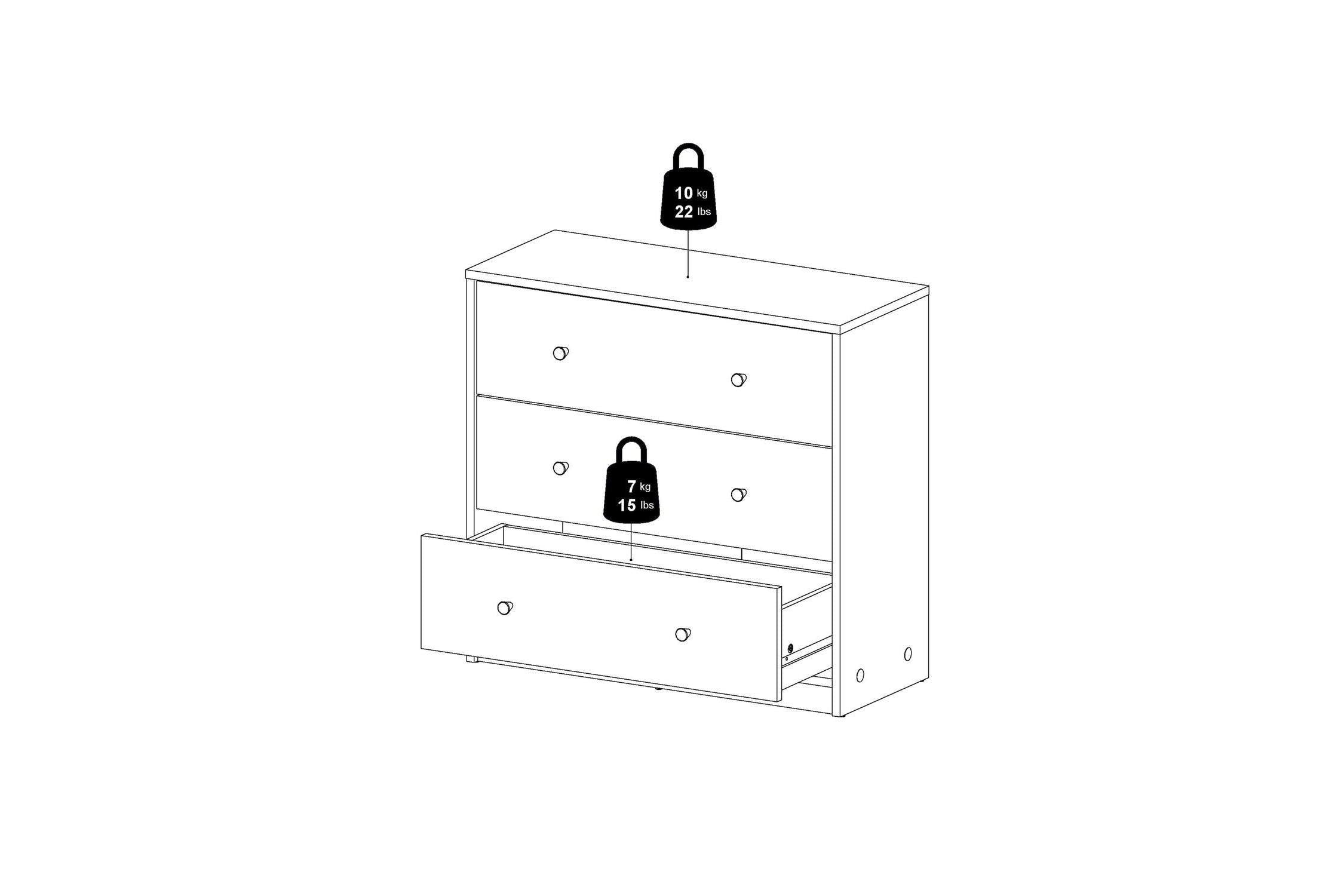 May Chest Of 3 Drawers In Jackson Hickory Oak