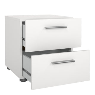 Pepe Bedside 2 Drawers In White