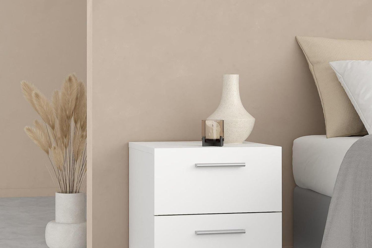 Pepe Bedside 2 Drawers In White