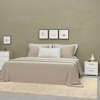 Pepe Bedside 2 Drawers In Oak With White High Gloss