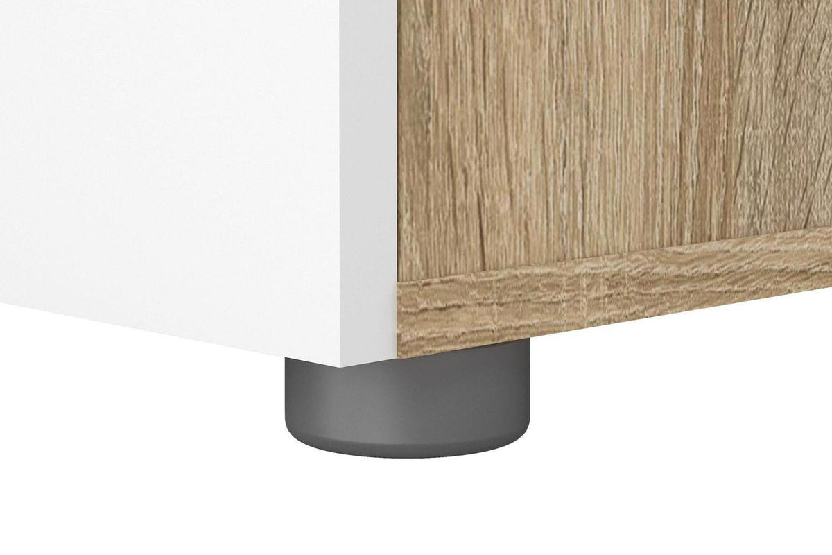 Pepe Bedside 2 Drawers In Oak With White High Gloss