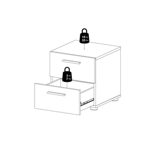 Pepe Bedside 2 Drawers In Black