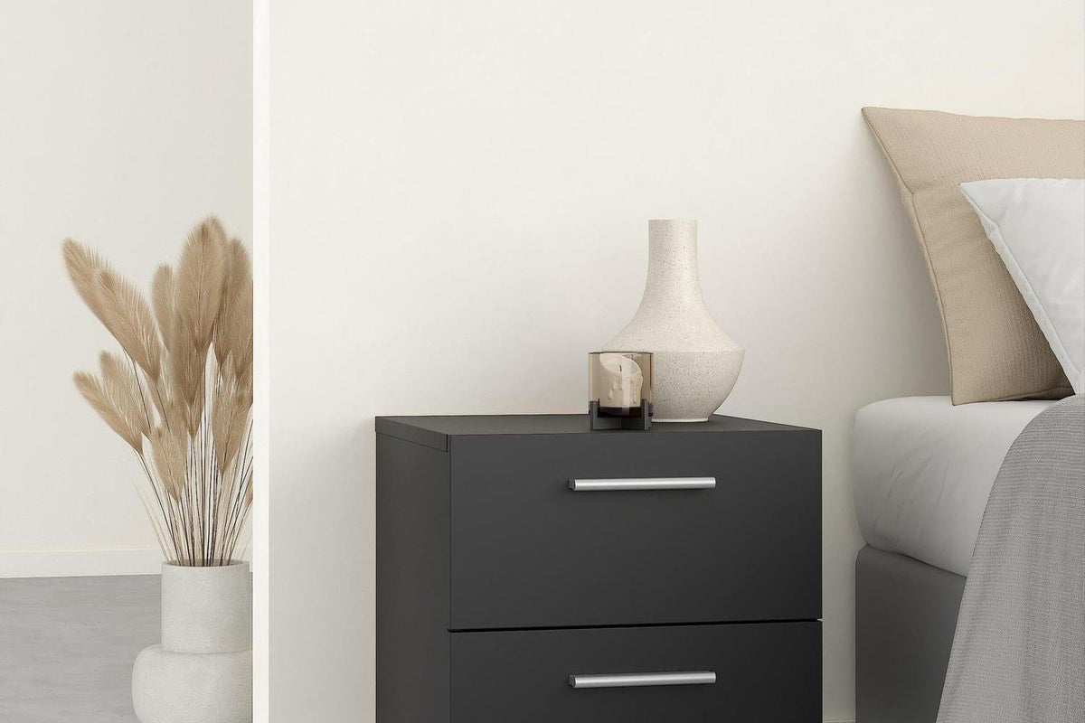 Pepe Bedside 2 Drawers In Black