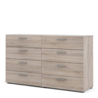 Pepe Wide Chest of 8 Drawers (4+4) in Truffle Oak - Msofas LTD