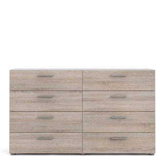 Pepe Wide Chest of 8 Drawers (4+4) in Truffle Oak - Msofas LTD