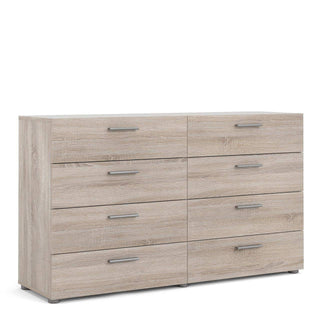 Pepe Wide Chest of 8 Drawers (4+4) in Truffle Oak - Msofas LTD