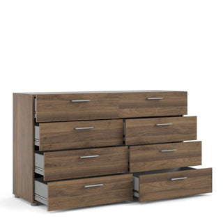 Pepe Wide Chest of 8 Drawers (4+4) in Walnut - Msofas LTD