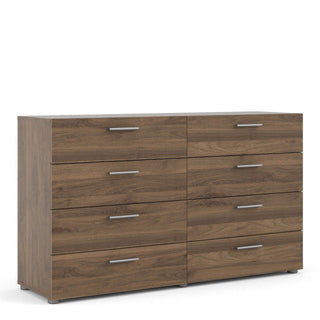 Pepe Wide Chest of 8 Drawers (4+4) in Walnut - Msofas LTD