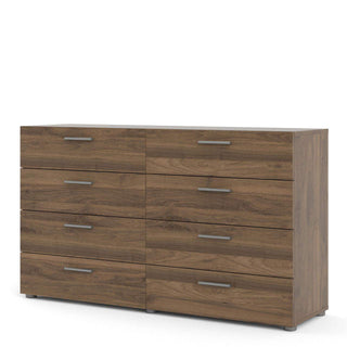 Pepe Wide Chest of 8 Drawers (4+4) in Walnut - Msofas LTD