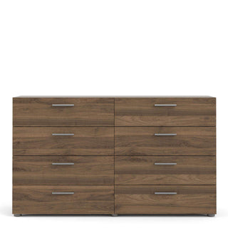 Pepe Wide Chest of 8 Drawers (4+4) in Walnut - Msofas LTD