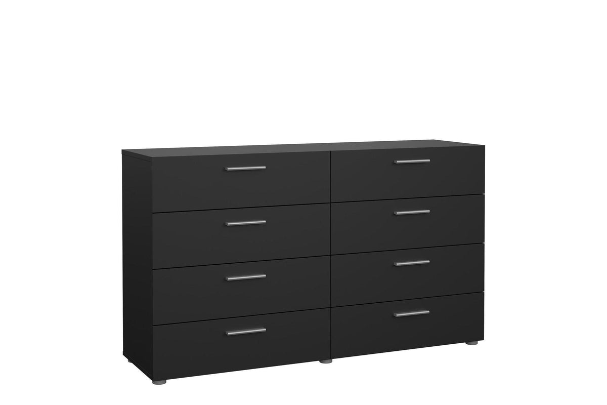 Pepe Wide Chest Of 8 Drawers In Black