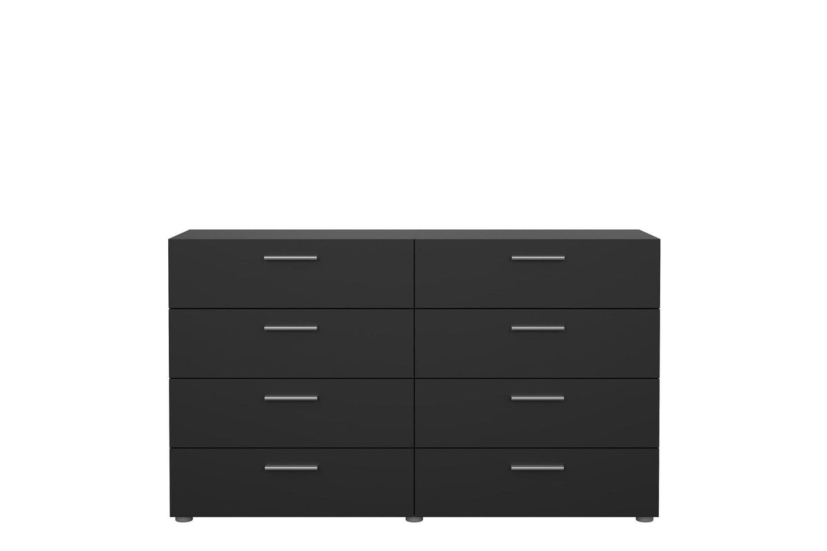 Pepe Wide Chest Of 8 Drawers In Black
