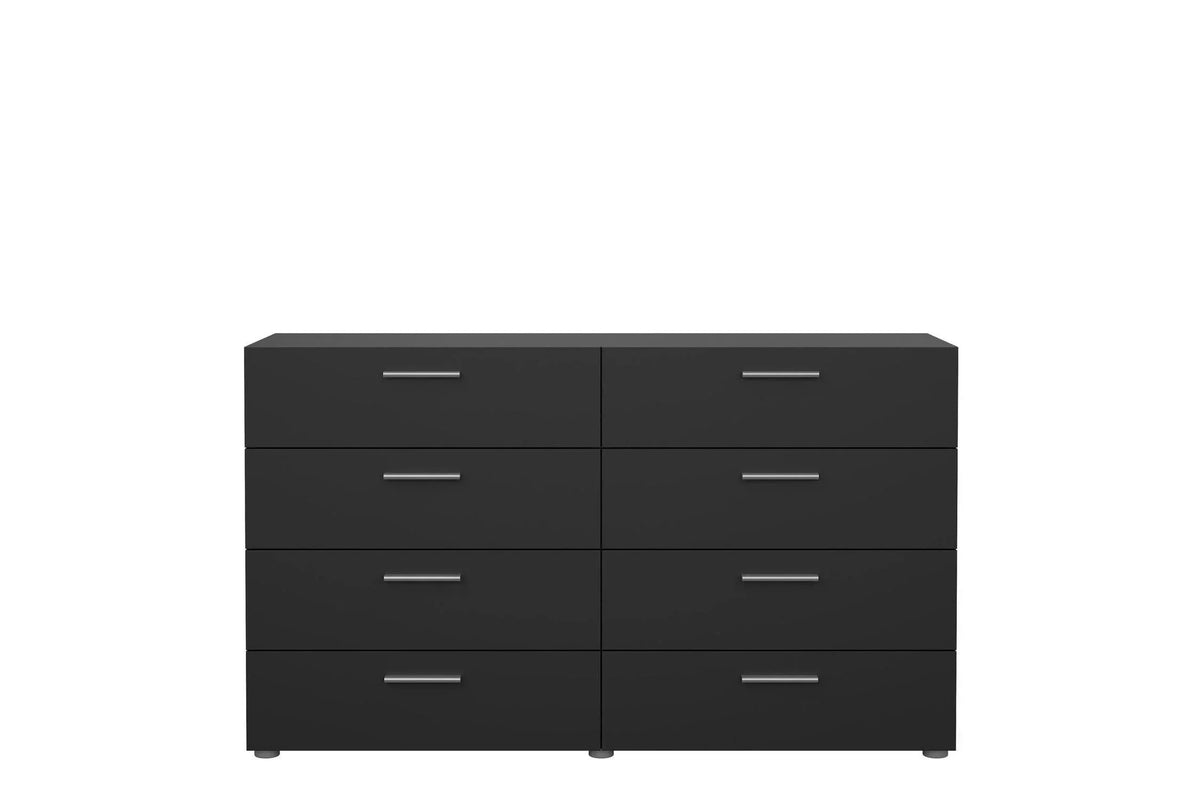Pepe Wide Chest Of 8 Drawers In Black