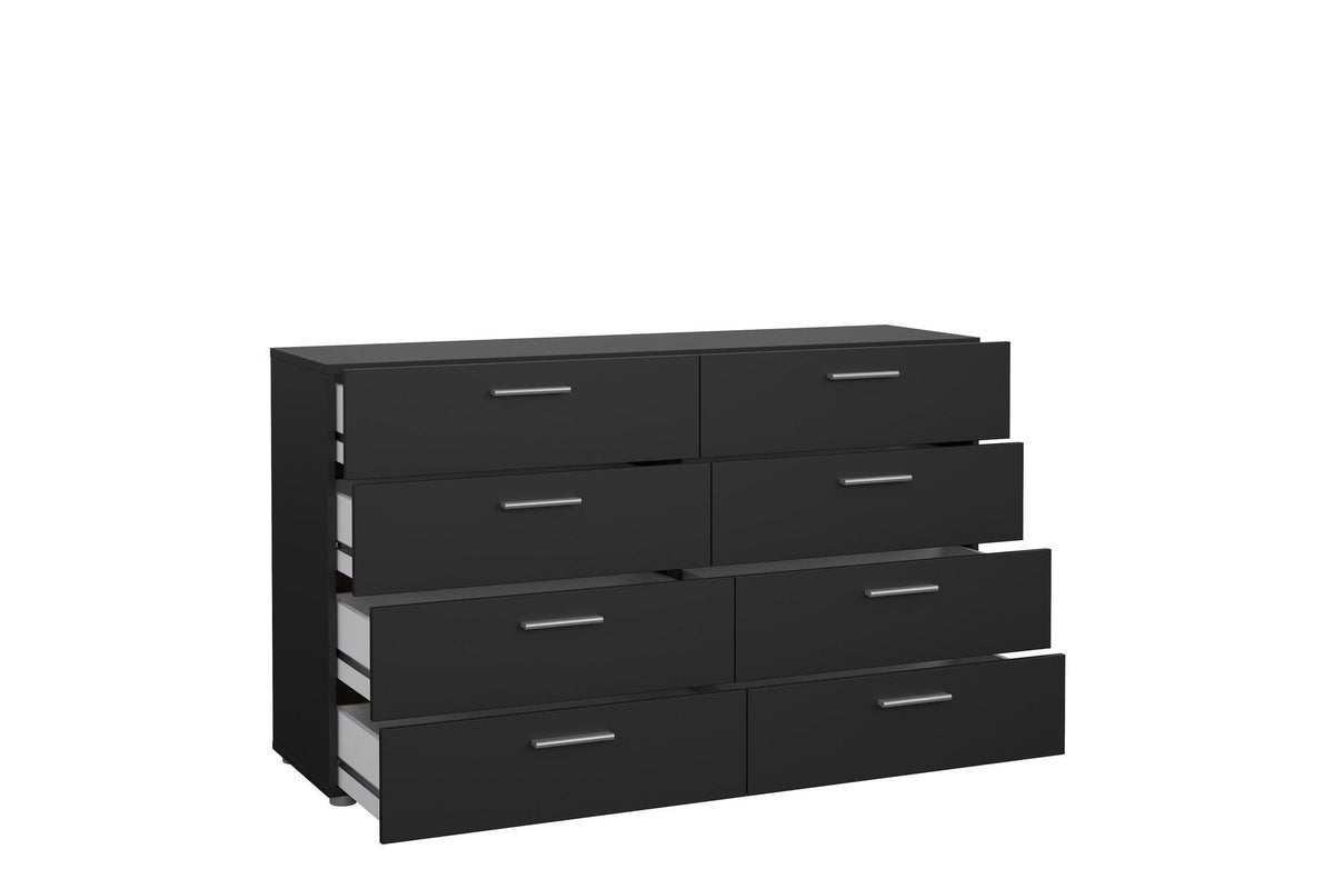 Pepe Wide Chest Of 8 Drawers In Black