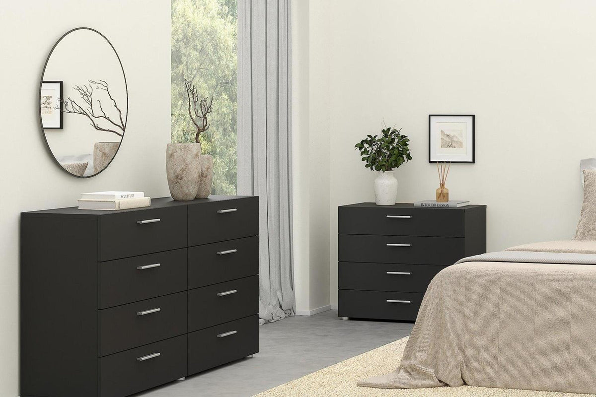 Pepe Wide Chest Of 8 Drawers In Black