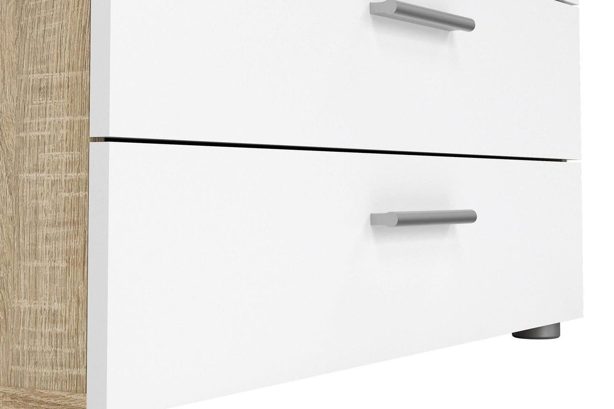 Pepe Chest Of 4 Drawers In Oak With White High Gloss