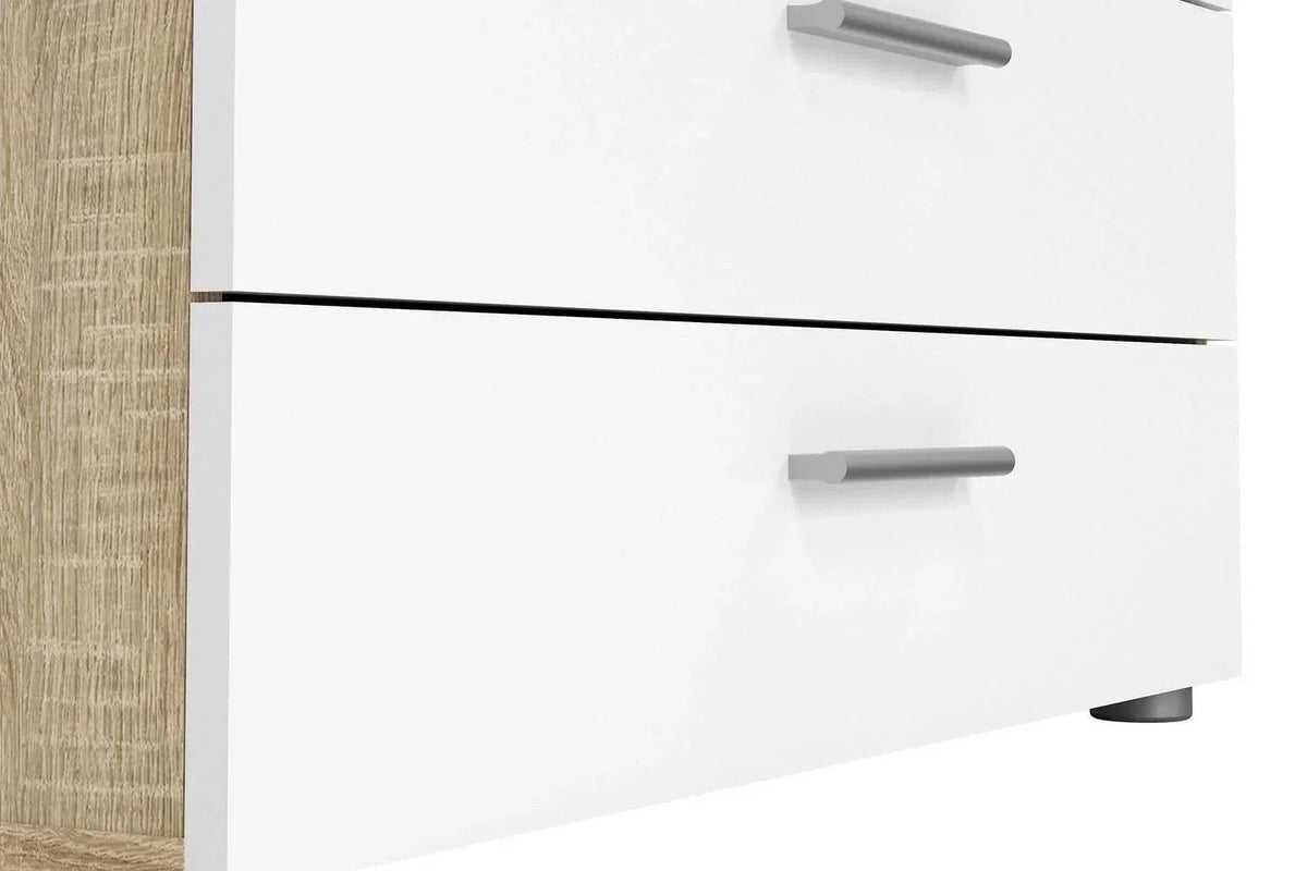 Pepe Chest Of 4 Drawers In Oak With White High Gloss