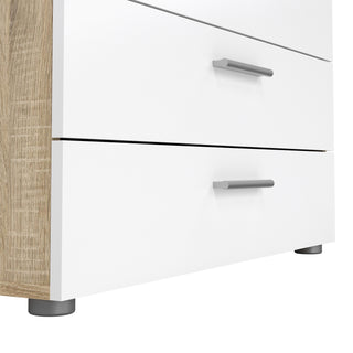 Pepe Chest Of 4 Drawers In Oak With White High Gloss