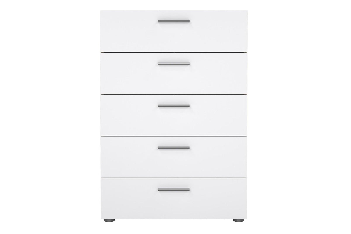 Pepe Chest Of 5 Drawers In Oak With White High Gloss