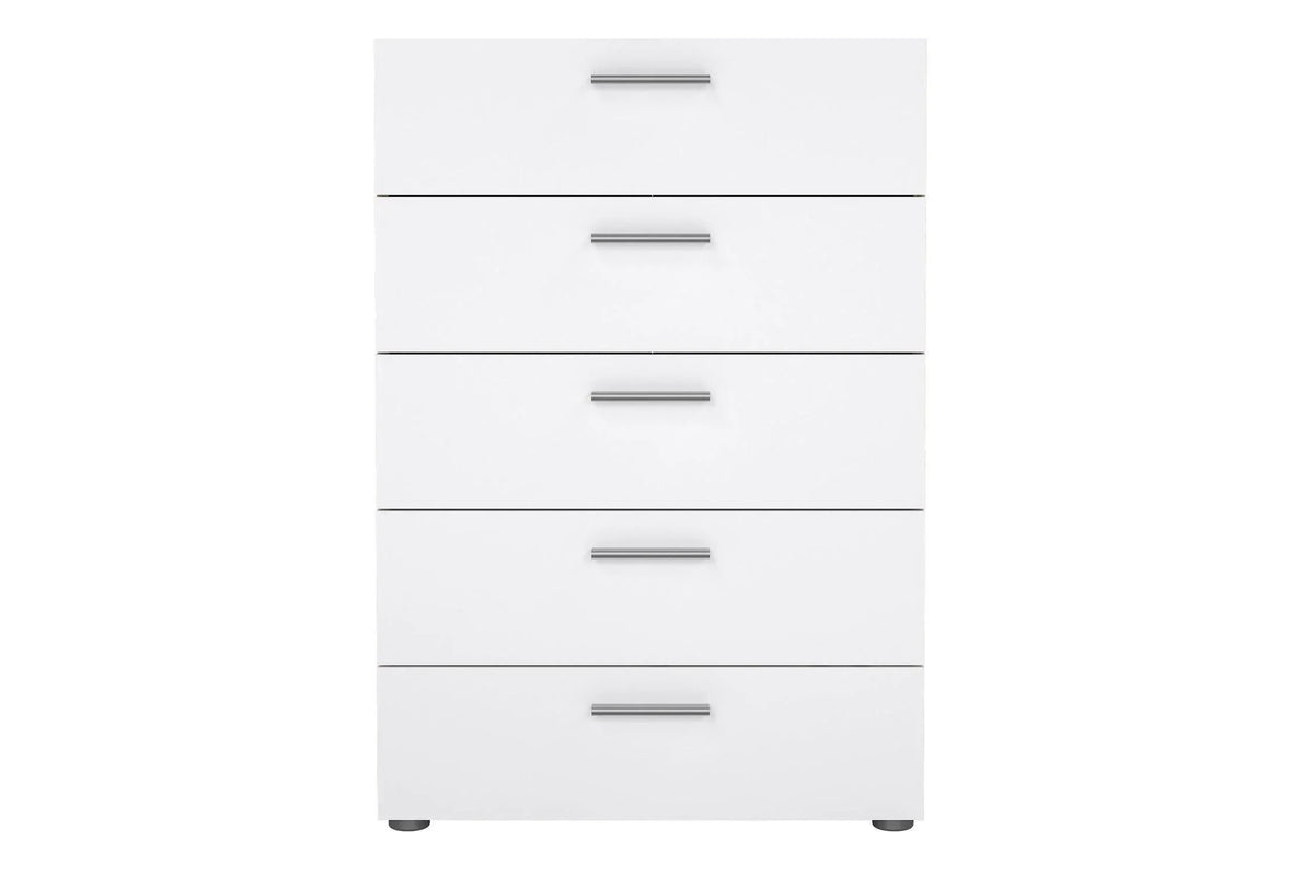 Pepe Chest Of 5 Drawers In Oak With White High Gloss