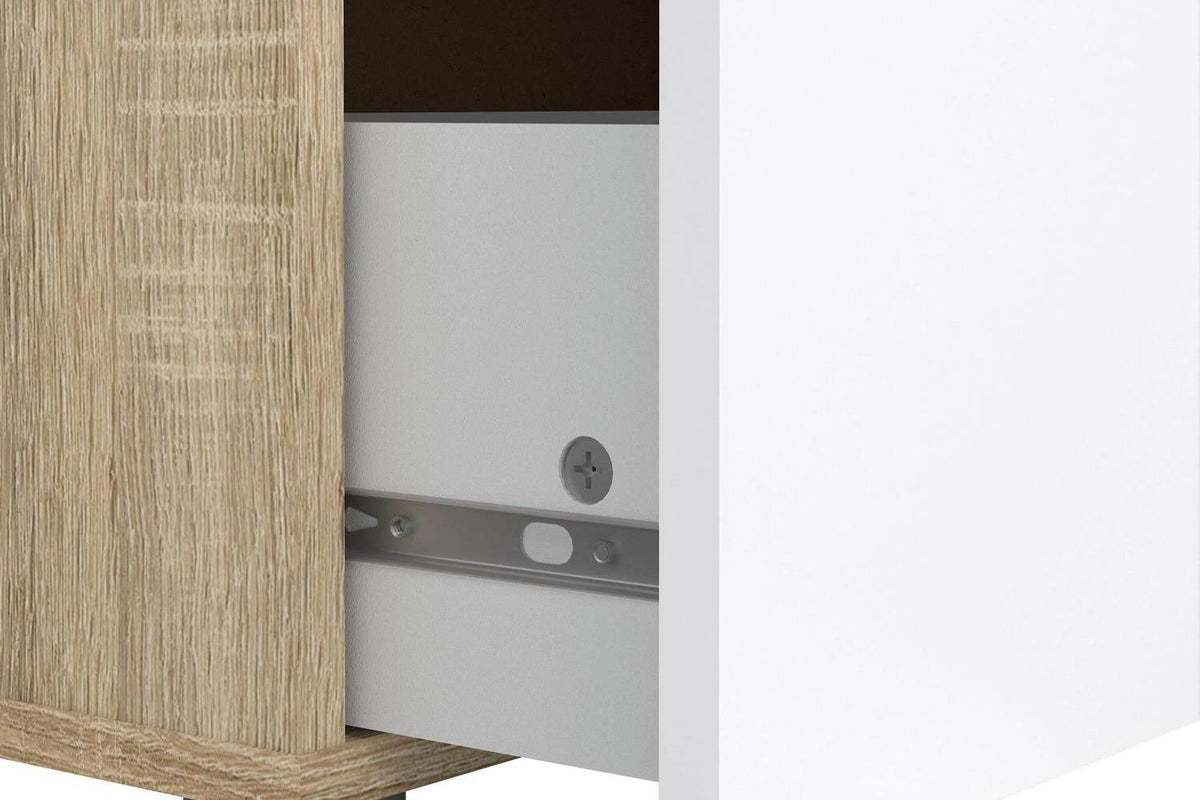 Pepe Chest Of 5 Drawers In Oak With White High Gloss