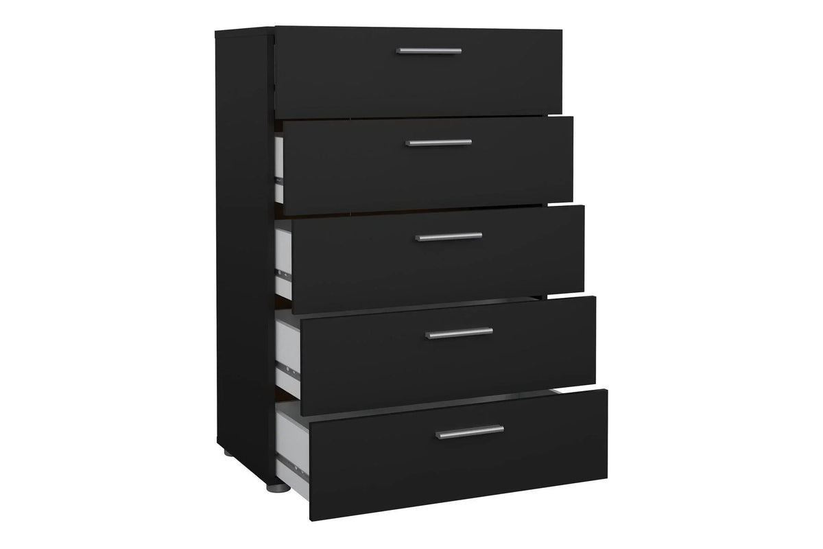 Pepe Chest Of 5 Drawers In Black