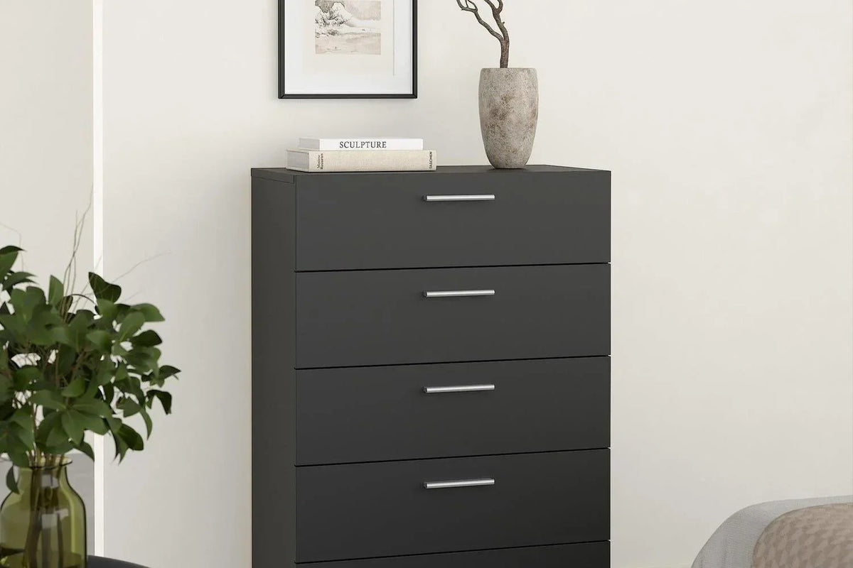 Pepe Chest Of 5 Drawers In Black