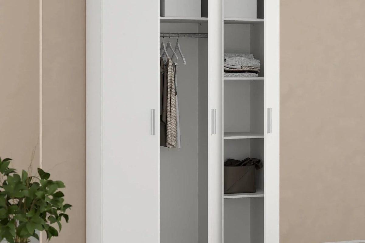 Pepe Wardrobe With 3 Doors In White
