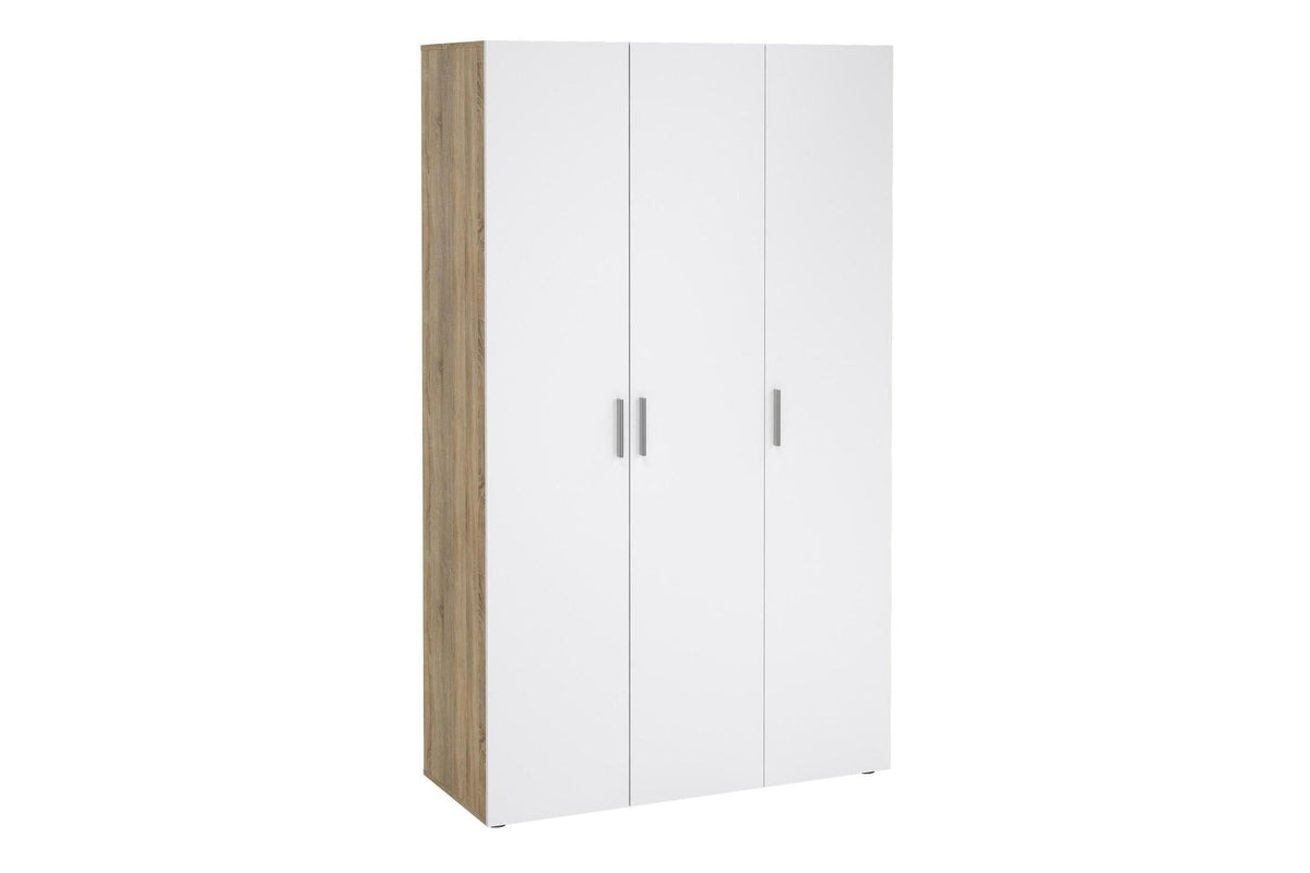 Pepe Wardrobe With 3 Doors In Oak With White High Gloss