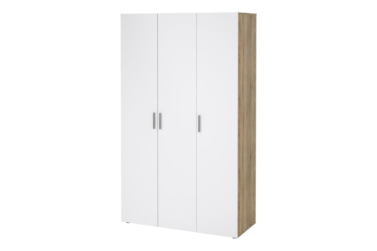 Pepe Wardrobe With 3 Doors In Oak With White High Gloss