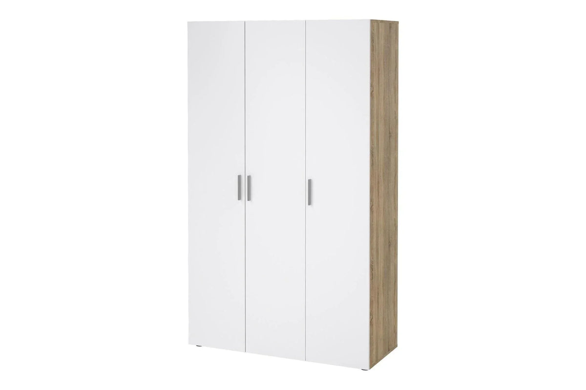 Pepe Wardrobe With 3 Doors In Oak With White High Gloss