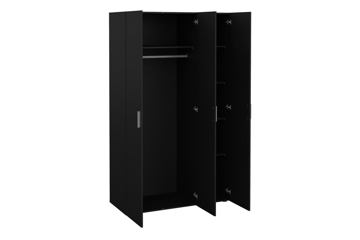 Pepe Wardrobe With 3 Doors In Black