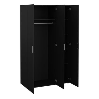 Pepe Wardrobe With 3 Doors In Black
