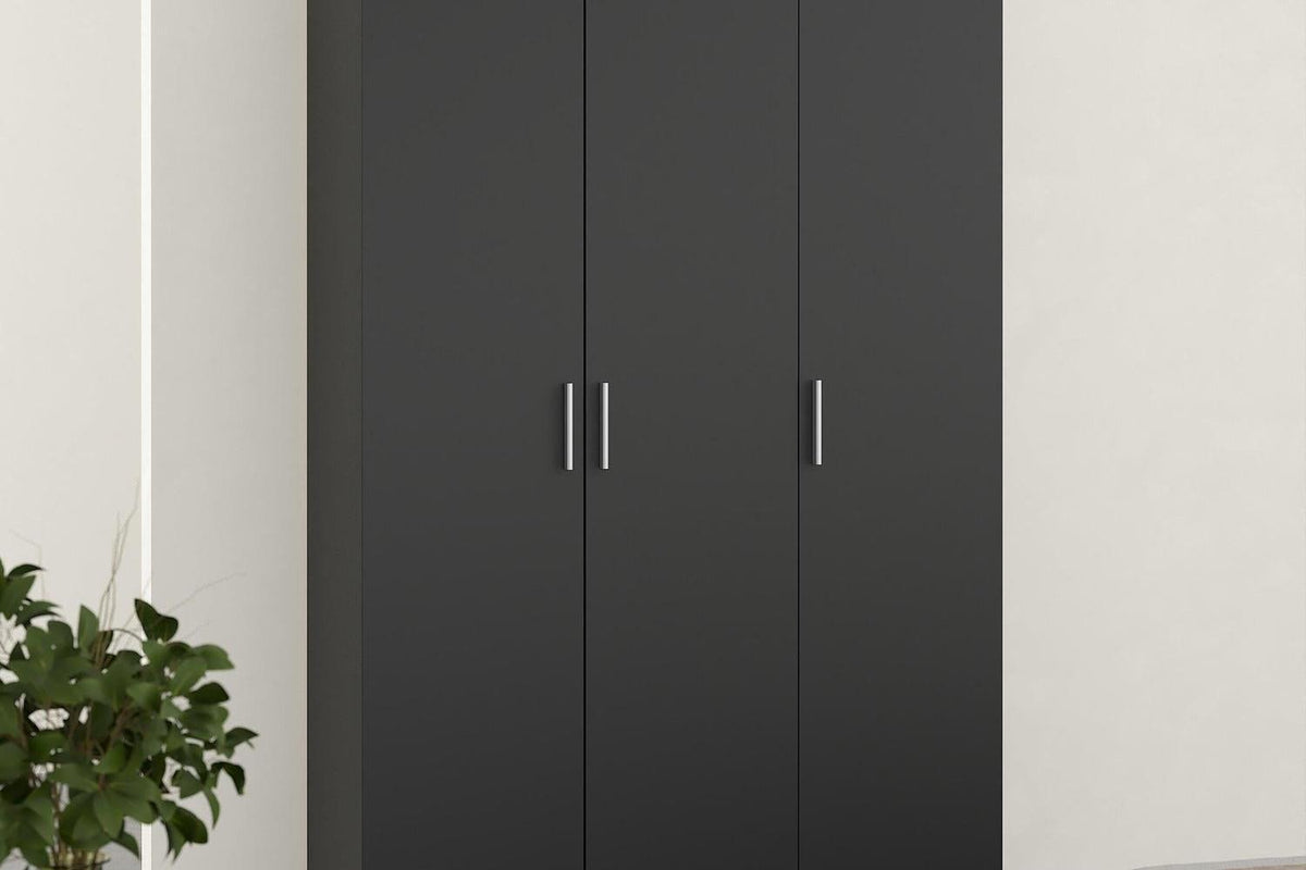 Pepe Wardrobe With 3 Doors In Black