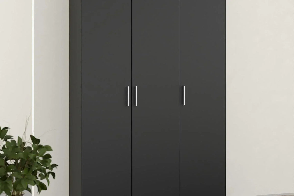 Pepe Wardrobe With 3 Doors In Black
