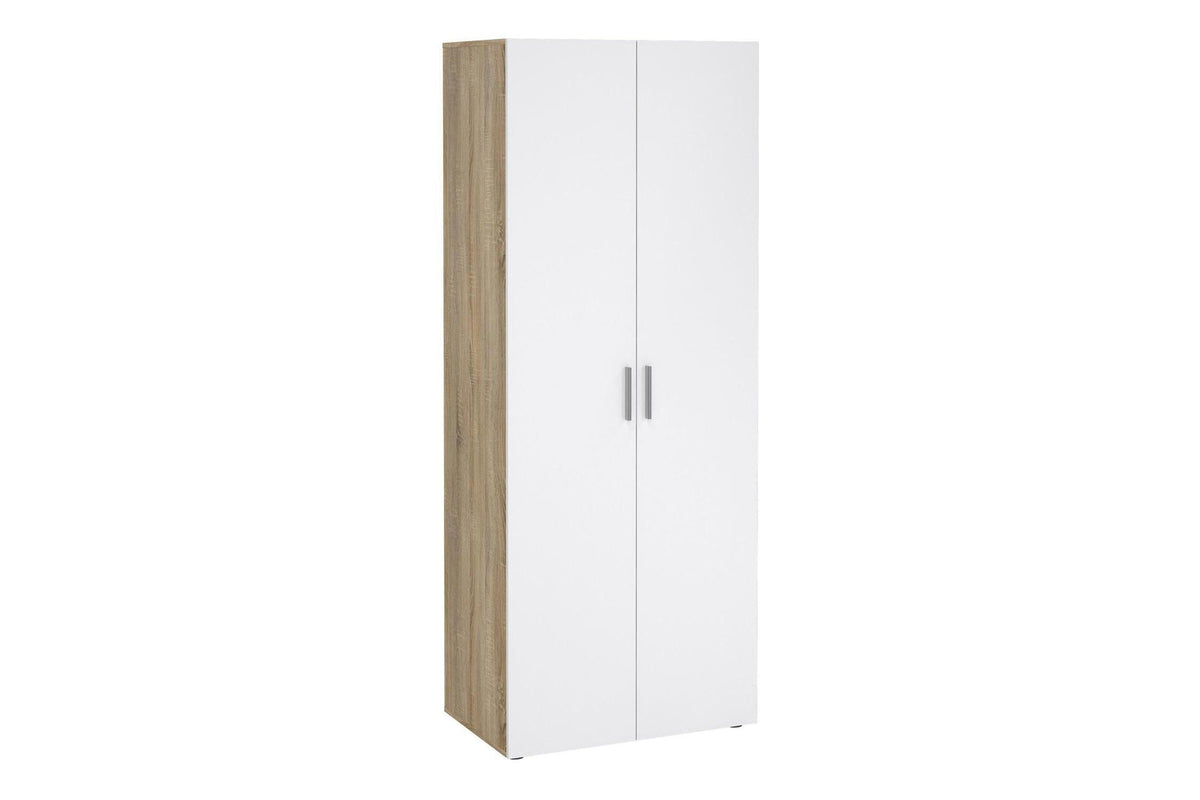 Pepe Wardrobe With 2 Doors In Oak With White High Gloss
