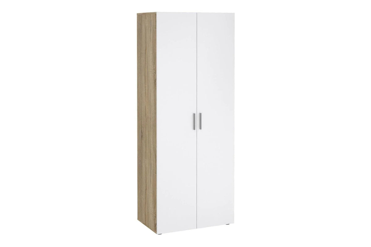 Pepe Wardrobe With 2 Doors In Oak With White High Gloss