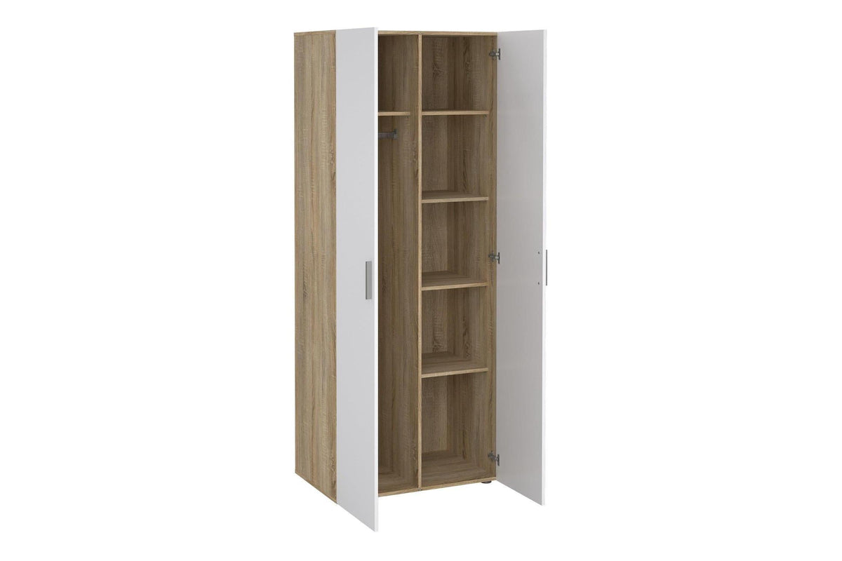 Pepe Wardrobe With 2 Doors In Oak With White High Gloss