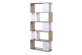 Maze Open Bookcase 4 Shelves In Jackson Hickory Oak And White