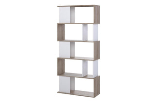 Maze Open Bookcase 4 Shelves In Jackson Hickory Oak And White