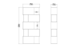 Maze Open Bookcase 4 Shelves In Jackson Hickory Oak And White