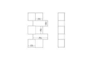 Maze Asymmetrical Bookcase With 3 Doors In Jackson Hickory And Concrete