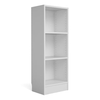 basic low narrow bookcase (2 shelves) in white