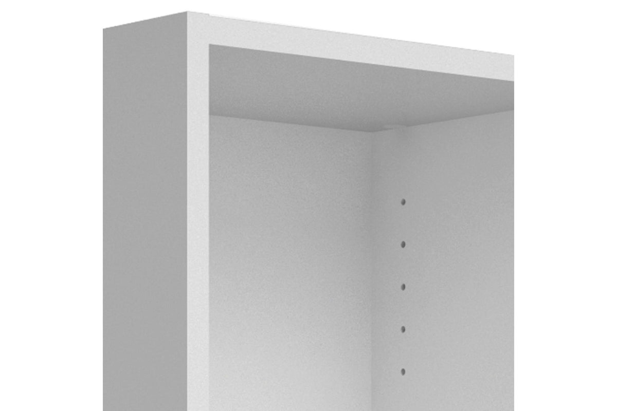 Basic Low Narrow 2 Shelf Bookcase in White