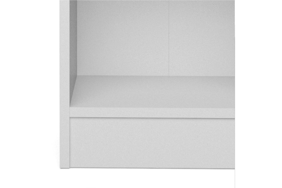 Basic Low Narrow 2 Shelf Bookcase in White