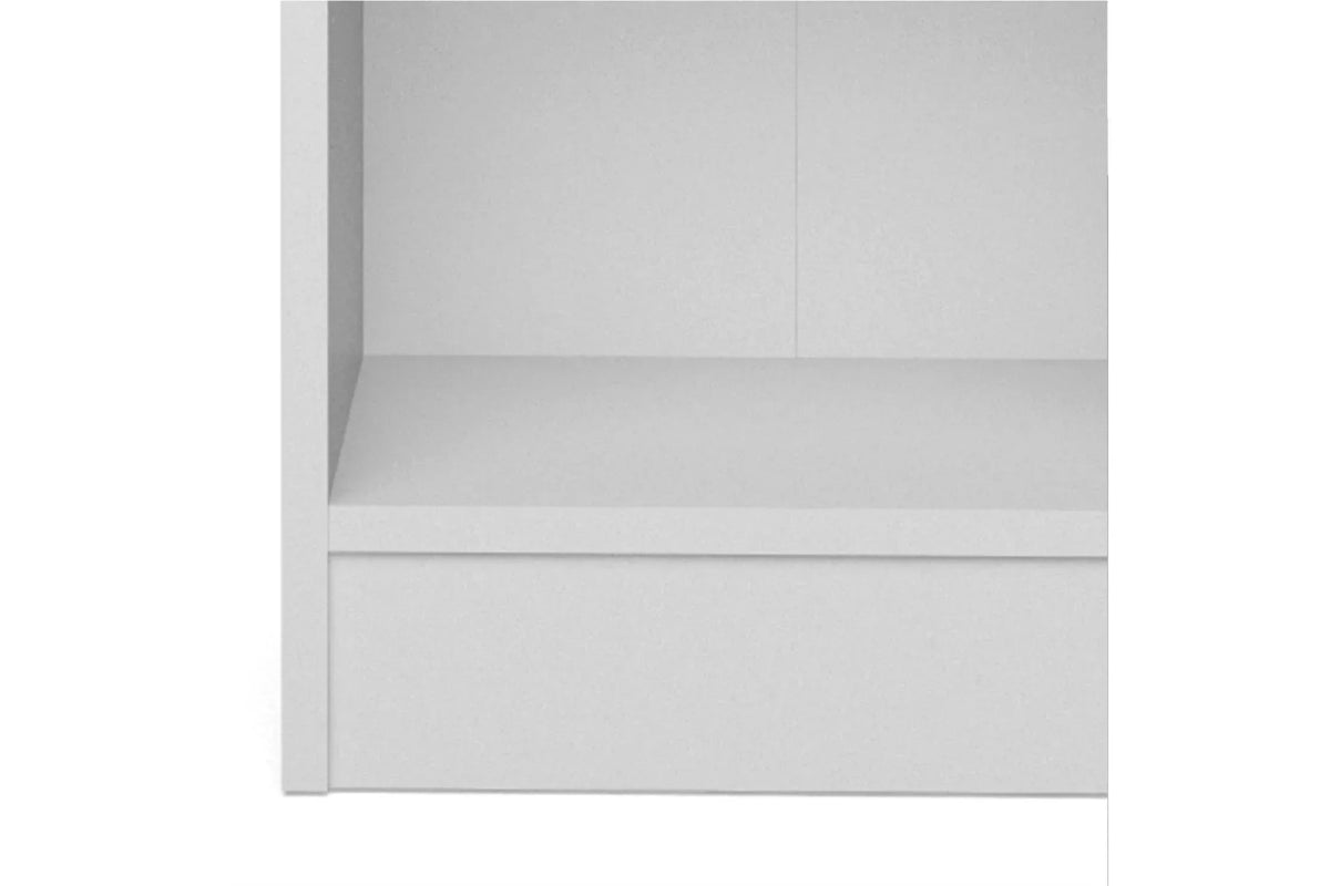 Basic Low Narrow 2 Shelf Bookcase in White