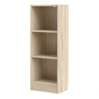 basic low narrow bookcase (2 shelves) in oak