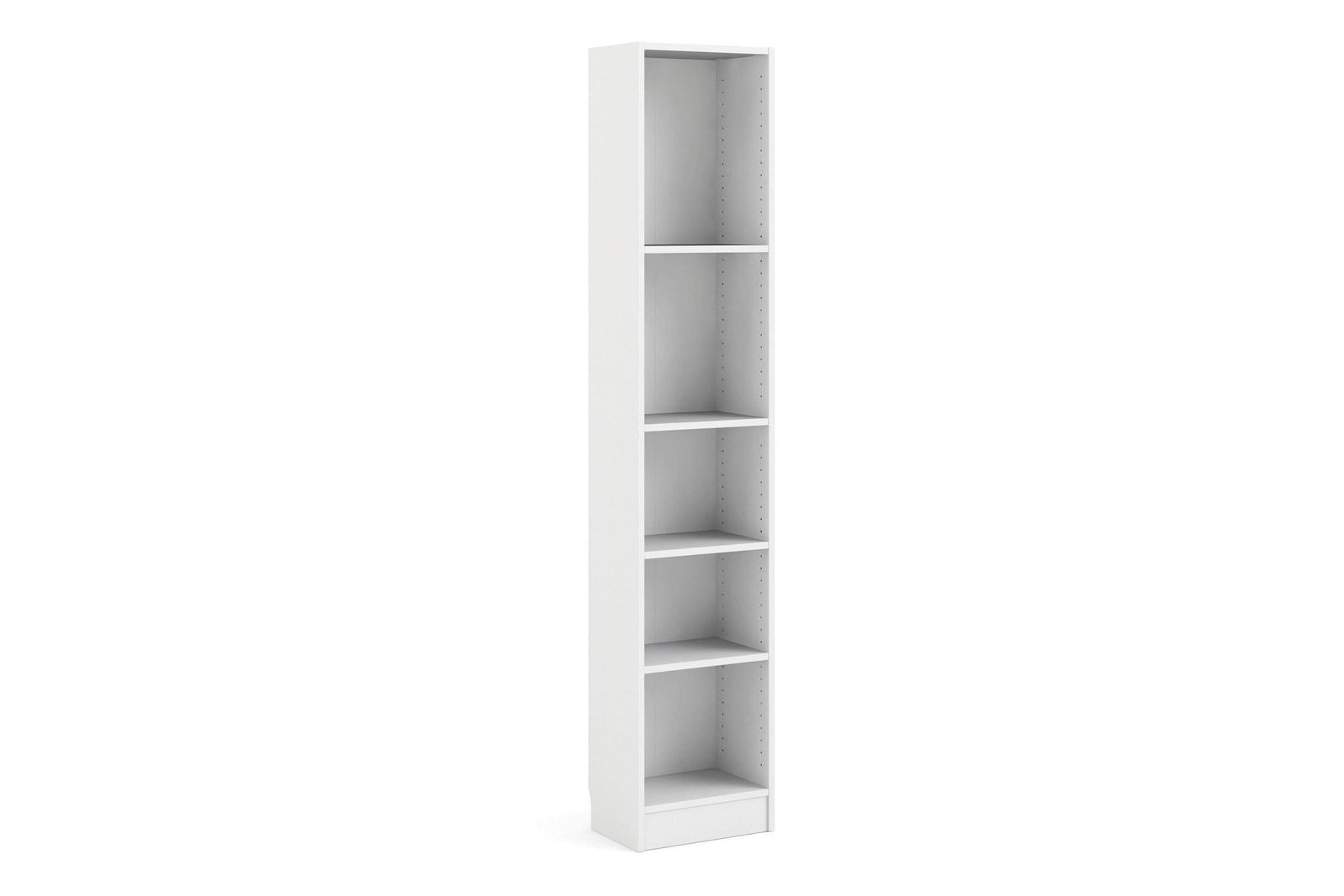 Basic Tall Narrow 4 Shelf Bookcase in White