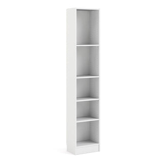 basic tall narrow bookcase (4 shelves) in white